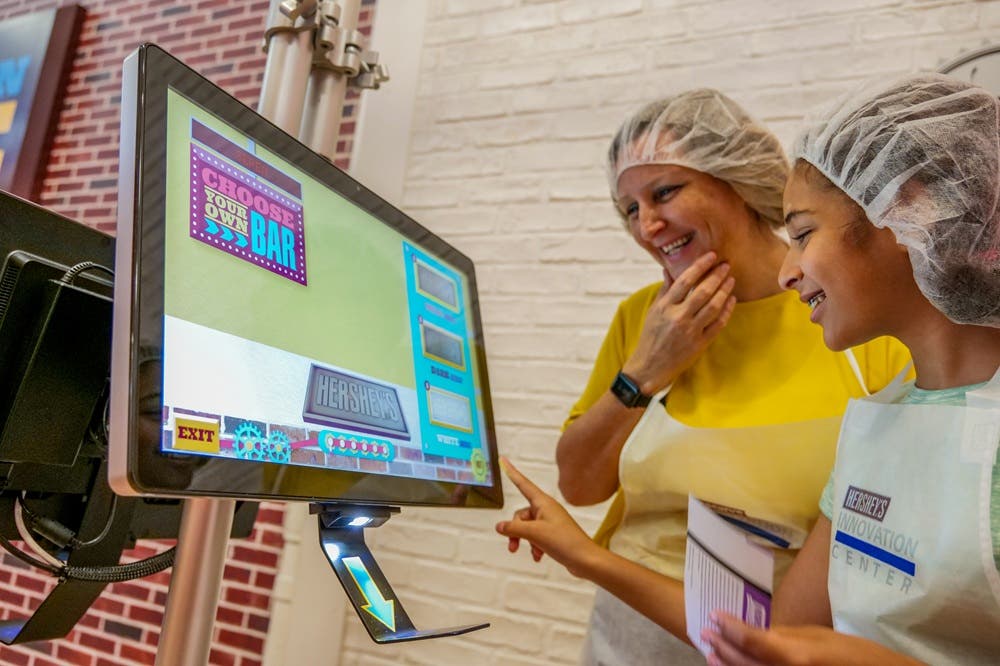 Guests making wrapper at Create Your Own Candy Bar